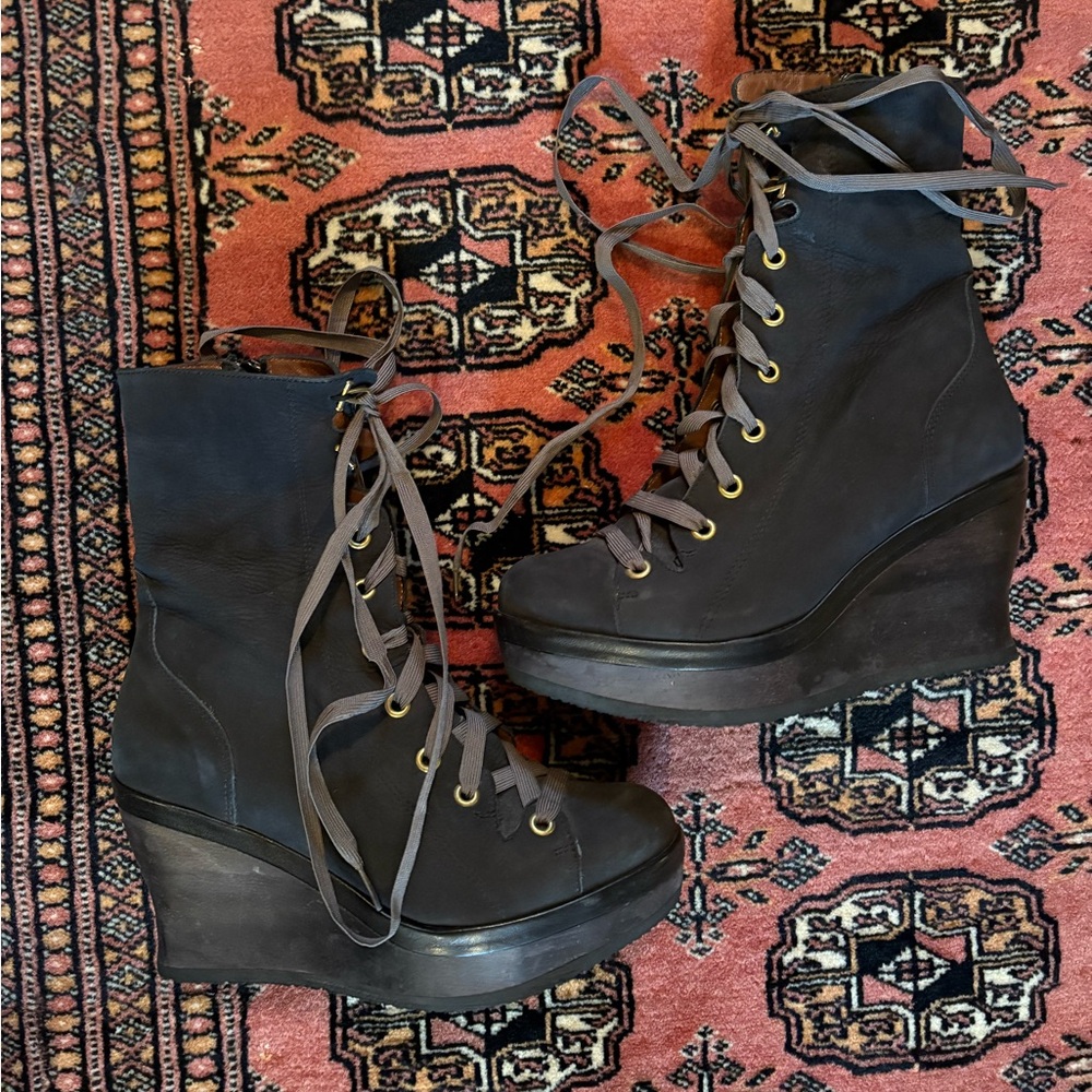 Sonia Rykiel Platform Lace Up Boots